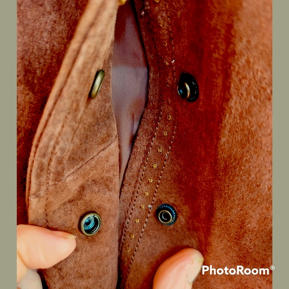 Vtg y2k 90s hippie suede embroidered jacket - Picture 4 of 12